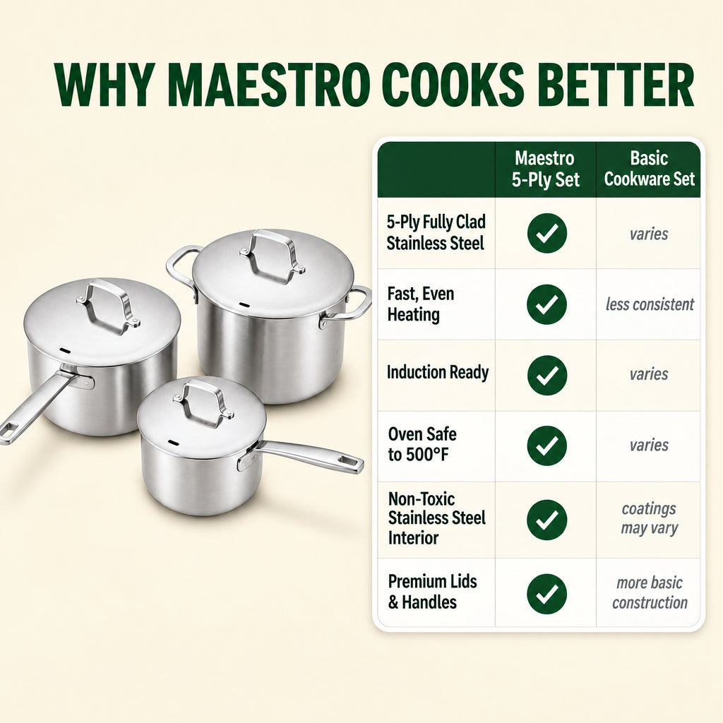 5-Ply Stainless Pot Set, 6-Piece