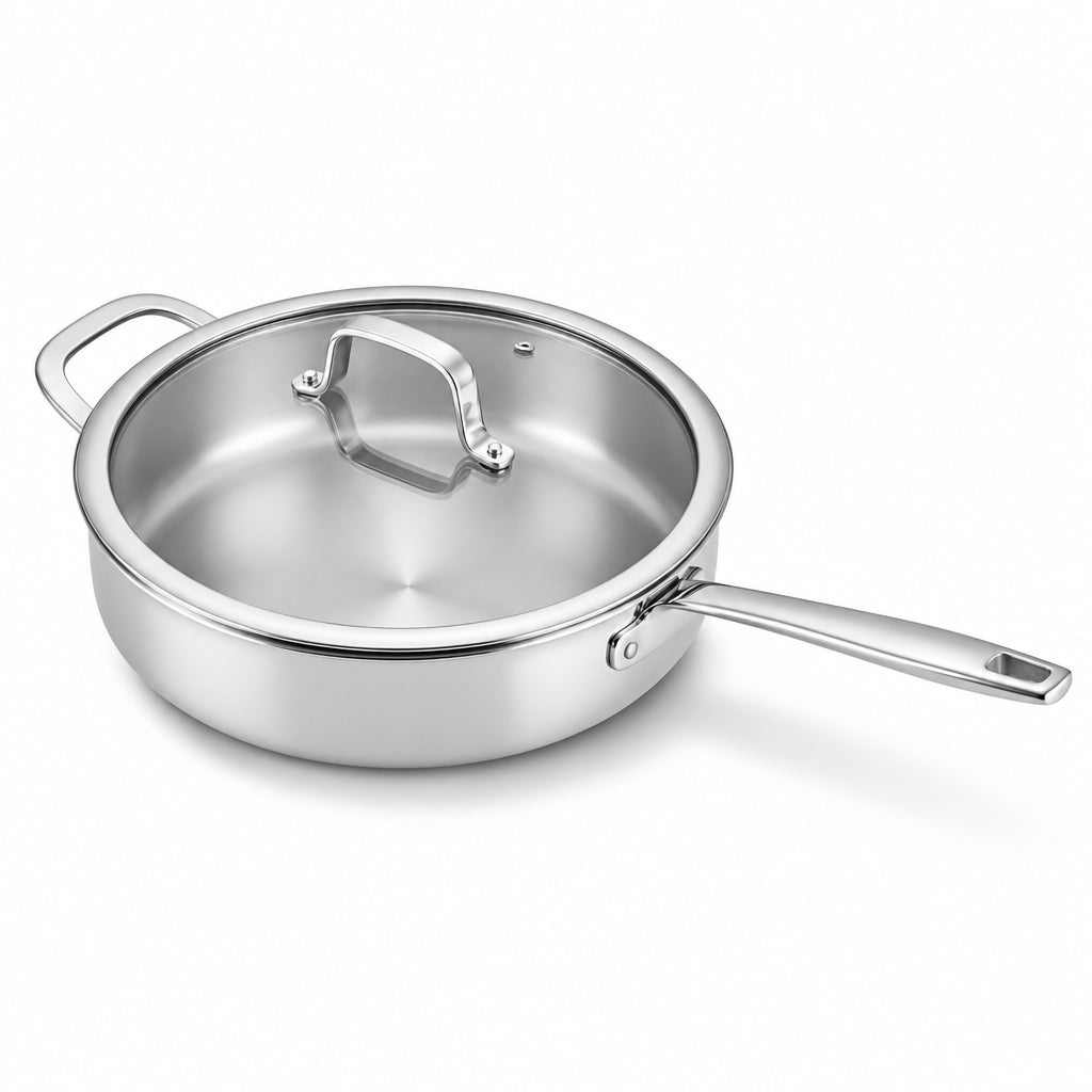 5-Ply Stainless Sauté Pan with Lid, 4-Qt
